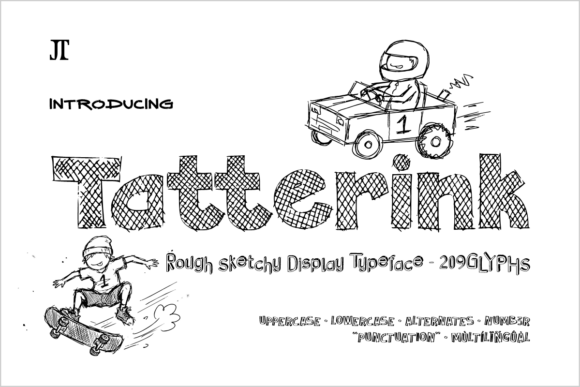 Tatterink: A Sketchy Typeface for Bold, Creative Projects